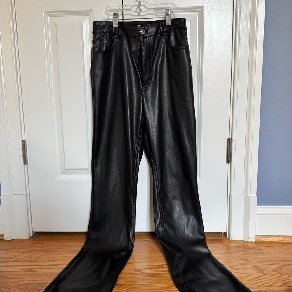 Sleek Black Faux Leather Pants